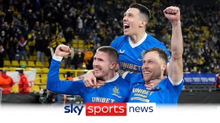 Rangers stun Borussia Dortmund to take control of Europa League playoff tie [upl. by Ardnait422]