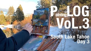 그림로그 Vol3 야외에서 설경그리기 day3 Painting LOG Vol2 Plein Air painting at South Lake Tahoe Day 3 [upl. by Ammeg]