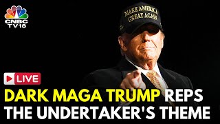 Trump LIVE Dark MAGA Trump Reps The Undertakers Iconic Theme Song at Michigan Rally  USA  N18G [upl. by Ahseekat876]