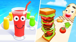 Sandwich Runner  Juice Run  All Level Gameplay AndroidiOS  NEW APK PETA UPDATE [upl. by Anibur]