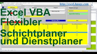 Regionales Format Flexibler Schichtplaner und Dienstplaner in Excel VBA [upl. by Enifesoj643]