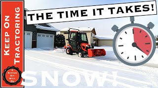 HOW LONG TO CLEAR A DRIVEWAY Kubota BX Snowblower [upl. by Susanetta122]