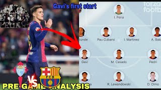 Celta Vigo vs Fc Barcelona ft predicted lineups Gavi set to start after a yearamp no Lamine Yamal [upl. by Nac]