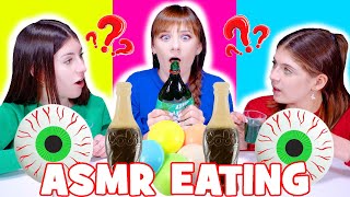 ASMR Mystery Drink Eating Gummy Eyeballs Candy Mukbang [upl. by Sion]