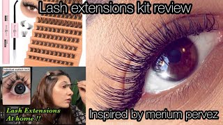 Eyelashes extensions at home like a pro inspired by merium pervez [upl. by Ecnedurp581]