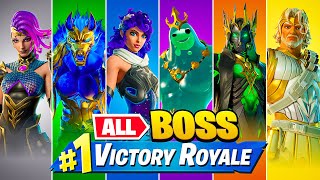 Winning With EVERY GOD BOSS in Fortnite [upl. by Esirehc]