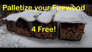 Stacking and Storing Firewood on Pallets  Skids [upl. by Jennifer]