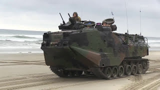 Assault Amphibious Vehicle 71As with US Marines [upl. by Athelstan]