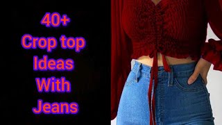 crop top ideas with jeans 👖👖 2024 collection [upl. by Anih91]