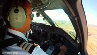 ERJ 145 LANDING AT HERMOSILLO INTL AIRPORT COCKPIT VIEW [upl. by Kruse318]