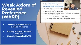 Weak Axiom of Revealed Preference  Meaning  Example  17 [upl. by Jacynth]