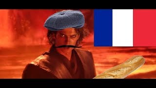 Anakin is defeated by Obi Wan by high ground but its voiced by French Google Translate [upl. by Greenebaum886]