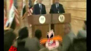 ROBOTNIK THROWS HIS PINGASES AT PRESIDENT BUSH [upl. by Anowahs507]