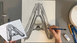 Realistic Balloon Letter Drawing  Graphite Pencils [upl. by Henleigh]