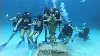 Scuba Diving at Chankanaab National Park Cozumel Mexico underwater cave [upl. by Rosdniw]