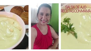 SALSA DE AJO CASERA RECETA RecetasConMama [upl. by Netsuj]