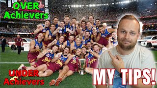 AFL 2024 Tips  Underachievers amp Overachievers [upl. by Ardnatal]