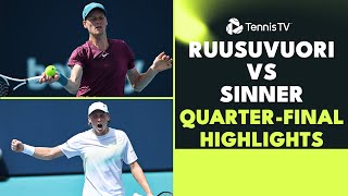 Jannik Sinner vs Emil Ruusuvuori QuarterFinal Highlights  Miami 2023 [upl. by Ennazus]