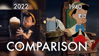 Pinocchio Donkey Transformation Comparison 1940 vs 2020 [upl. by Kaleena900]