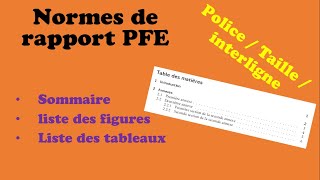 Normes du rapport PFE Police Sommaire Liste des tableaux amp figures  شرح بالدارجة [upl. by Akimat]