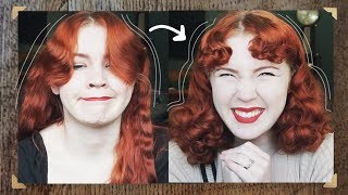 How I Style My Vintage Bangs  SUPER Easy [upl. by Htomit]