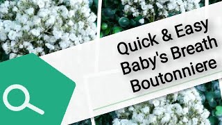 DIY Babys Breath Boutonniere [upl. by Lzeil]