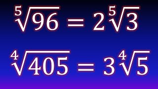 Simplificación de una raíz cuarta y quinta Ejemplo 4 [upl. by Buckie]
