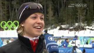 Magdalena Neuner  Interview zum Staffelverzicht Vancouver 2010 [upl. by Hnah959]