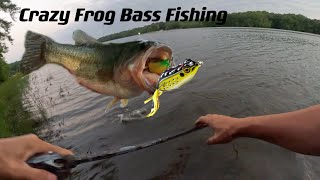 Crazy Topwater Frog Bass Fishing [upl. by Nilyahs]