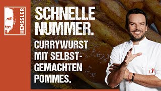 Schnelles Currywurst mit selbstgemachten PommesRezept aka quotMantaPlattequot von Steffen Henssler [upl. by Ahsiemat]