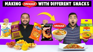 Preparing Maggi Noodles With Different Snacks  Food Challenge  Viwa Food World [upl. by Narol498]