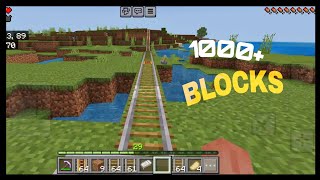 WORLD RECORD 1000 Blocks of Rail in Minecraft [upl. by Klehm]