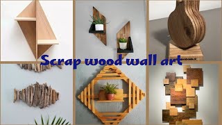 Scrap wood wall idea DIY wall art scrap wood project repurposed materials home decor [upl. by Anitak]