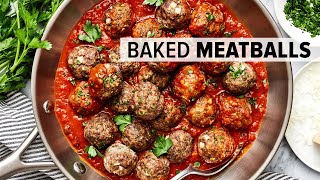 Easy Meatballs Recipe  in a homemade marinara sauce [upl. by Coppock]