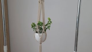 DIY makrama prosty kwietnik ze sznurka  easy makrame plant hanger  boho dekoracja  handmade gift [upl. by Assilat65]