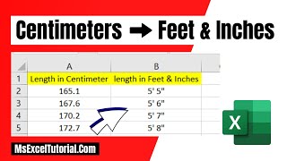 How to Convert Centimeters to Feet and Inches in Excel [upl. by Aihtak]