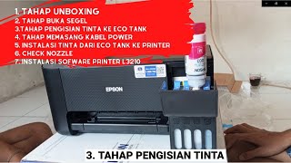 UNBOXING DAN CARA SETTING PRINTER EPSON L3210 I PART 1 [upl. by Ydur228]