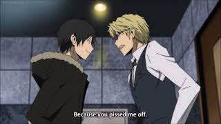 Durarara  Shizuo confronts Izaya Part 2 [upl. by Haram]