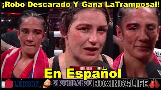 Katie Taylor Gana Decision Via Robo Ante Amanda Serrano Con Trampa Dando Cabezasos Y Abrazando Mucho [upl. by Adnertal]