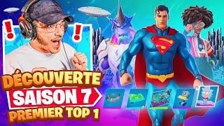 Découverte NOUVELLE SAISON 7 de FORTNITE  Passe de combat  TOP 1 parapluie [upl. by Silrak494]