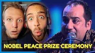 Rahat Fateh Ali at Nobel Peace Prize Ceremony  Reaction by Robin and Jesper [upl. by Anikas]