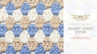 How To Crochet The Granny Stripe Stitch  Easy Tutorial by Hopeful Honey [upl. by Aika572]