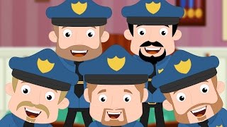 Five Little Policemen  Nursery Rhymes For Kids [upl. by Llerruj672]