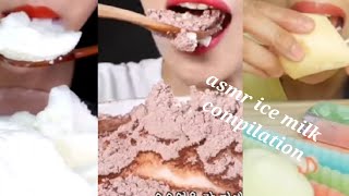 MUKBANGERS SAS MINEE choa ASMR  ASMR ICE ðŸ§Š MILK ðŸ¥› COMPILATION [upl. by Eras]