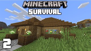 Minecraft 114 Survival Lets Play  Building a Starter House  Ep 2 [upl. by Charmine]