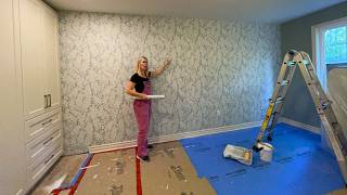 How to Hang Wallpaper on a Feature Wall  The EASY Way [upl. by Chita]