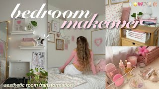 AESTHETIC ROOM MAKEOVER 🏹🪞🎀 pinterestinspired room transformation [upl. by Adrahc96]