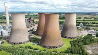 RUGELEY POWER STATION DRONE FOOTAGE 4K [upl. by Brigitta]