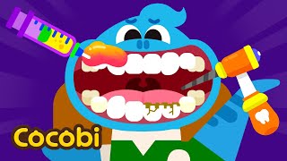 Baby Dino Needs Dentures Cocobi Dentist Cartoon for Kids [upl. by Boffa]