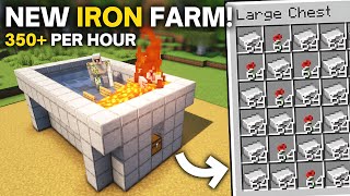 Minecraft Easiest IRON Farm in 121 NEW DESIGN  350 Per Hour [upl. by Irtimed]